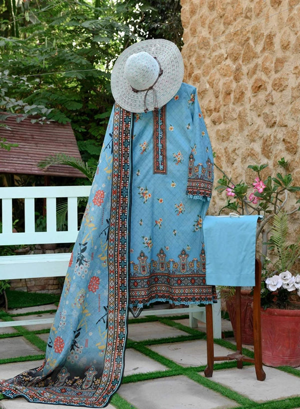 HYRA BY MURASHE | 3 PIECE | UNSTITCHED PRINTED LAWN SUIT