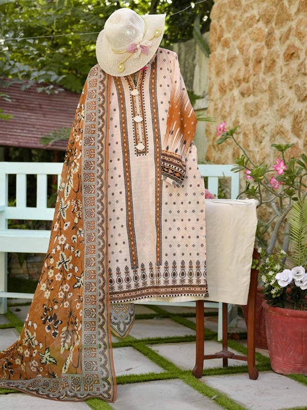 HYRA BY MURASHE | 3 PIECE | UNSTITCHED PRINTED LAWN SUIT