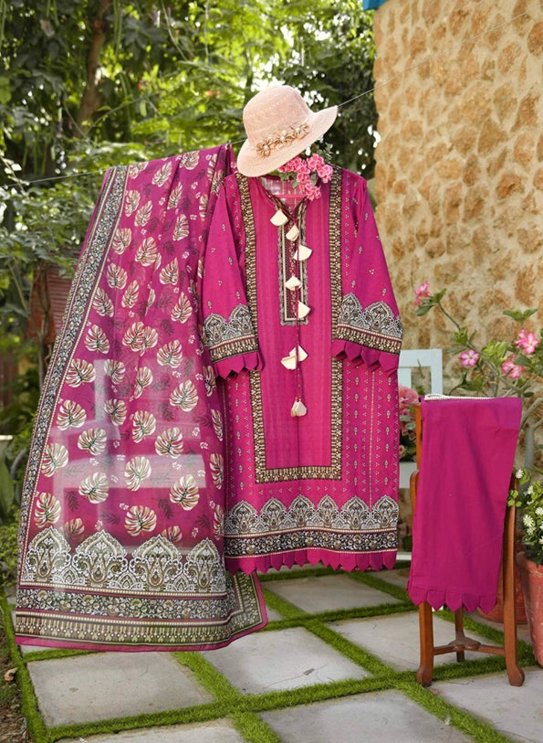 HYRA BY MURASHE | 3 PIECE | UNSTITCHED PRINTED LAWN SUIT