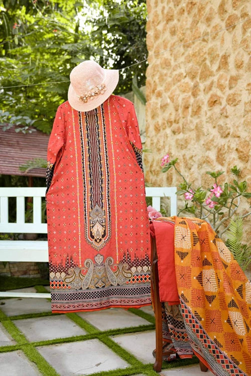 HYRA BY MURASHE | 3 PIECE | UNSTITCHED PRINTED LAWN SUIT