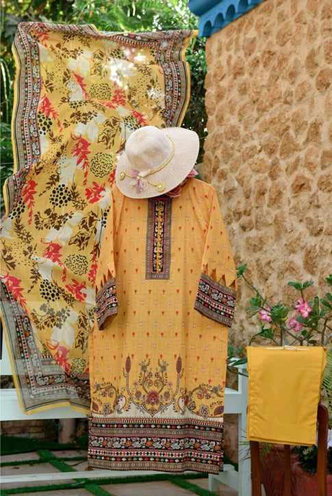 HYRA BY MURASHE | 3 PIECE | UNSTITCHED PRINTED LAWN SUIT