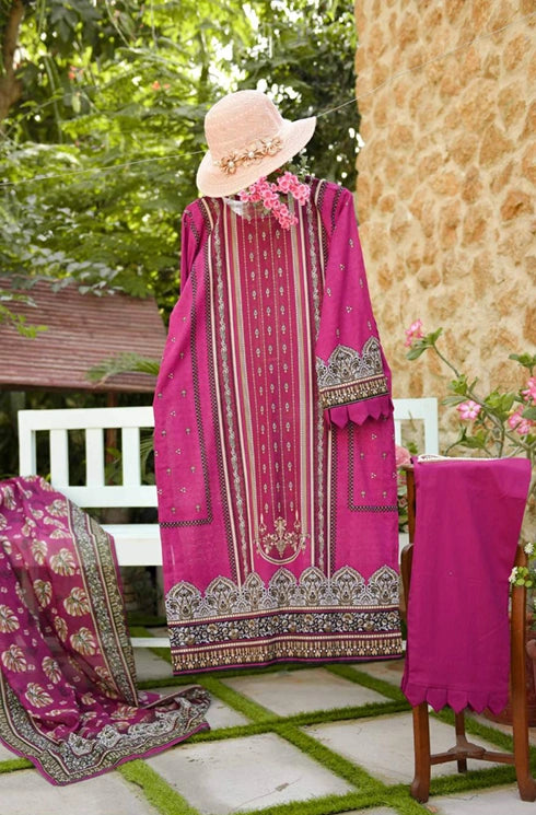 HYRA BY MURASHE | 3 PIECE | UNSTITCHED PRINTED LAWN SUIT