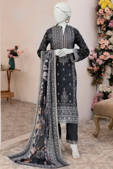SEHER |  3 PIECE | UNSTITCHED FANCY EMBROIDERED LAWN SUIT