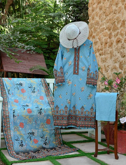 HYRA BY MURASHE | 3 PIECE | UNSTITCHED PRINTED LAWN SUIT