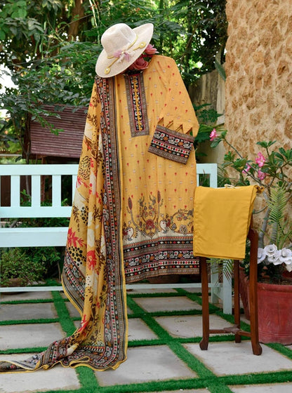 HYRA BY MURASHE | 3 PIECE | UNSTITCHED PRINTED LAWN SUIT
