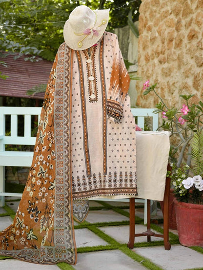 HYRA BY MURASHE | 3 PIECE | UNSTITCHED PRINTED LAWN SUIT