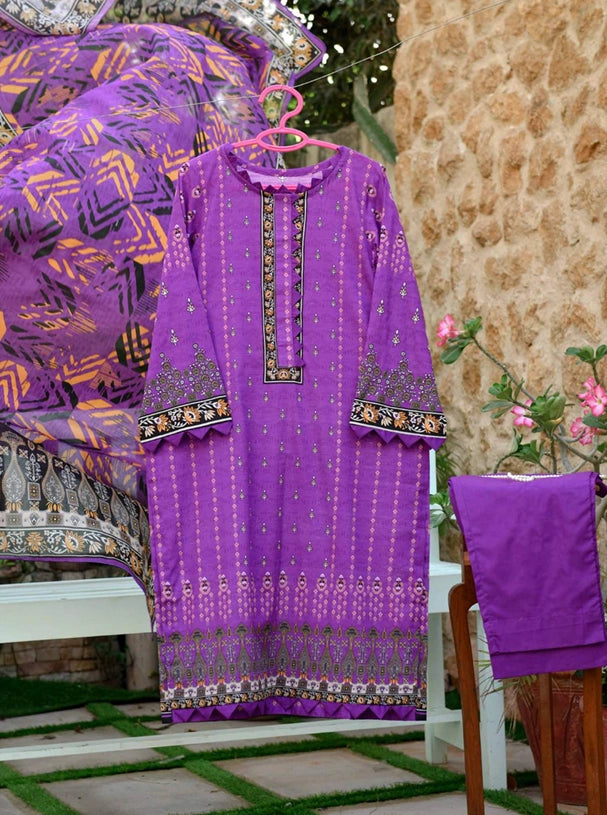 HYRA BY MURASHE | 3 PIECE | UNSTITCHED PRINTED LAWN SUIT