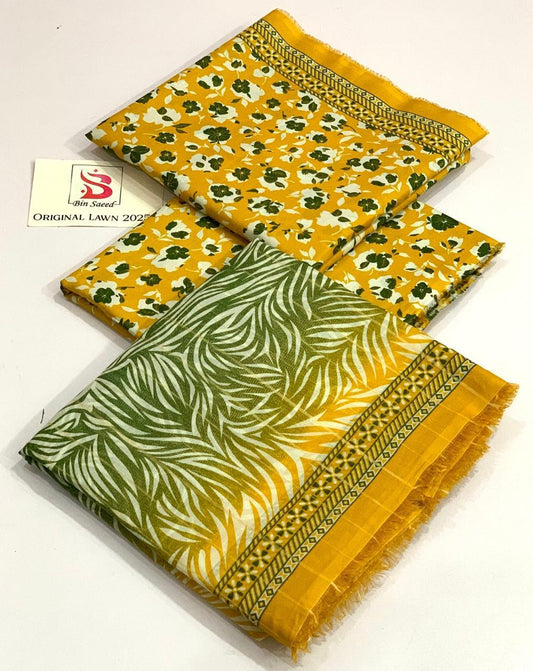 BIN SAEED | 3 PIECE | UNSTITCHED PRINTED LAWN SUIT