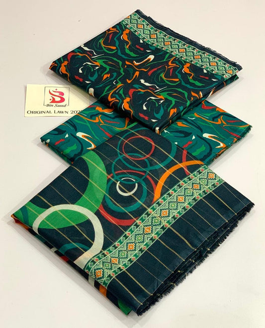 BIN SAEED | 3 PIECE | UNSTITCHED PRINTED LAWN SUIT