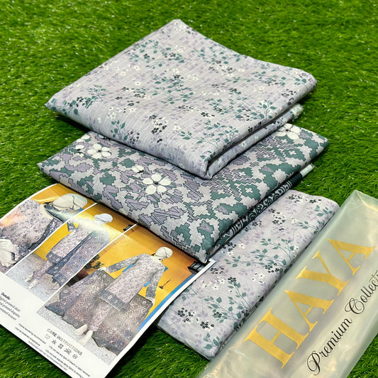 HAYA | 3 PIECE | UNSTITCHED PRINTED LAWN SUIT