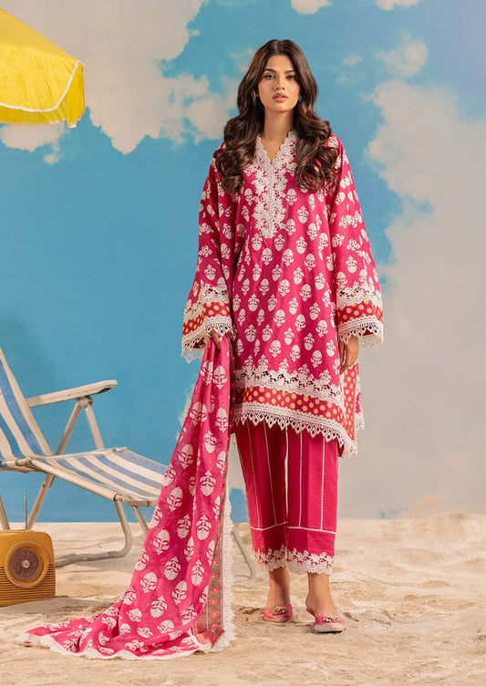BONANZA SATRANGI | PRINTED LAWN 3P | UNSTITCHED | FUCHSIA | WSS25P3019