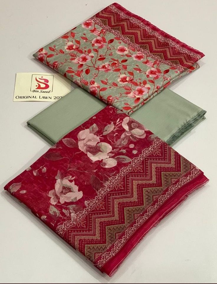 BIN SAEED | 3 PIECE | UNSTITCHED PRINTED LAWN SUIT