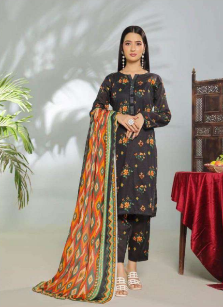 EDENROBE | 3 PIECE | UNSTITCHED PRINTED LAWN SUIT