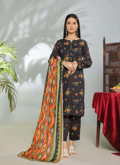 EDENROBE | 3 PIECE | UNSTITCHED PRINTED LAWN SUIT