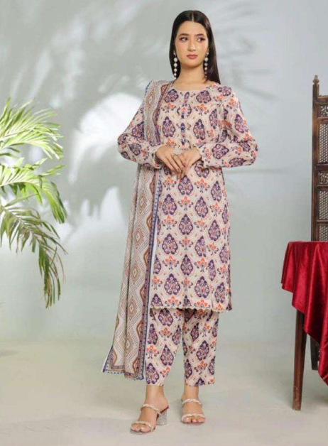 EDENROBE | 3 PIECE | UNSTITCHED PRINTED LAWN SUIT