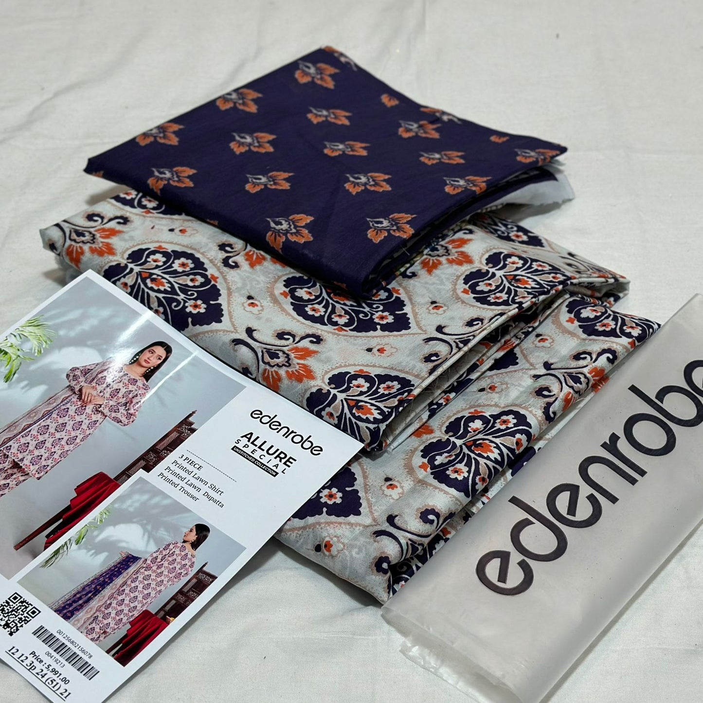 EDENROBE | 3 PIECE | UNSTITCHED PRINTED LAWN SUIT