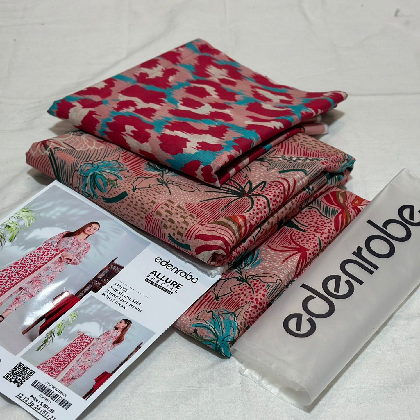 EDENROBE | 3 PIECE | UNSTITCHED PRINTED LAWN SUIT