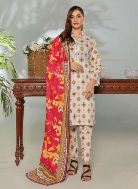 EDENROBE | 3 PIECE | UNSTITCHED PRINTED LAWN SUIT