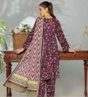 EDENROBE | 3 PIECE | UNSTITCHED PRINTED LAWN SUIT