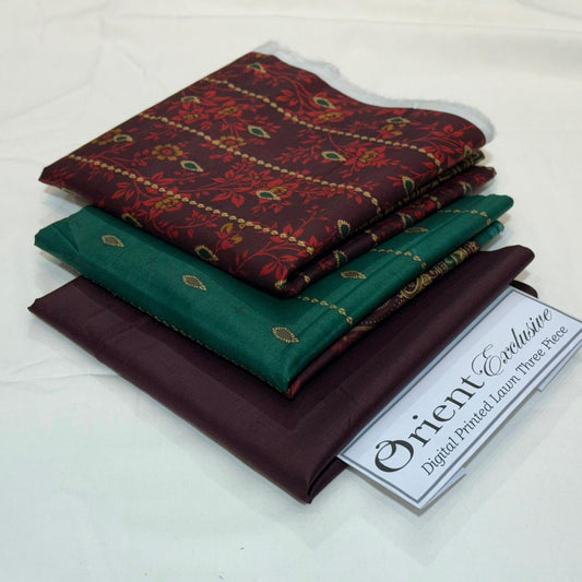 ORIENT  | 3 PIECE | UNSTITCHED PRINTED LAWN SUIT
