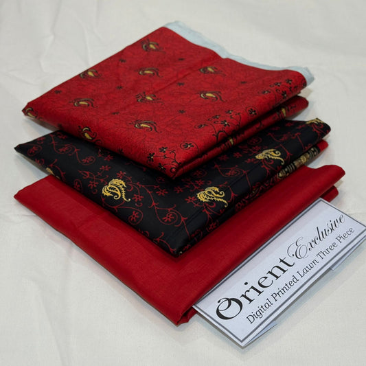 ORIENT  | 3 PIECE | UNSTITCHED PRINTED LAWN SUIT