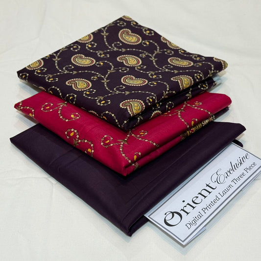 ORIENT  | 3 PIECE | UNSTITCHED PRINTED LAWN SUIT