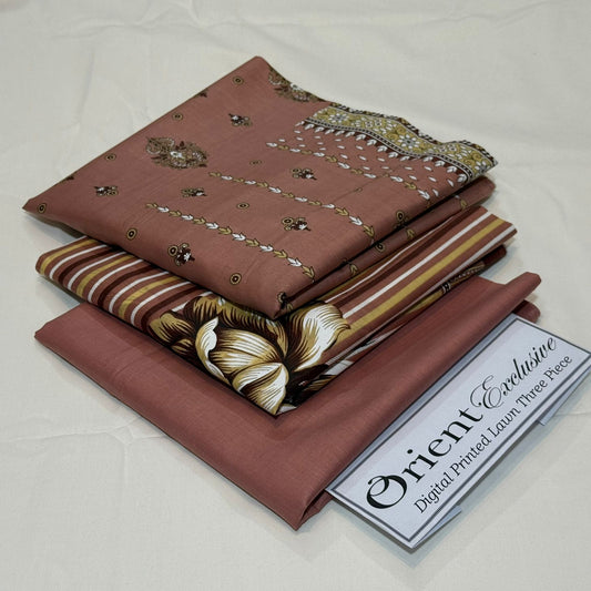 ORIENT  | 3 PIECE | UNSTITCHED PRINTED LAWN SUIT