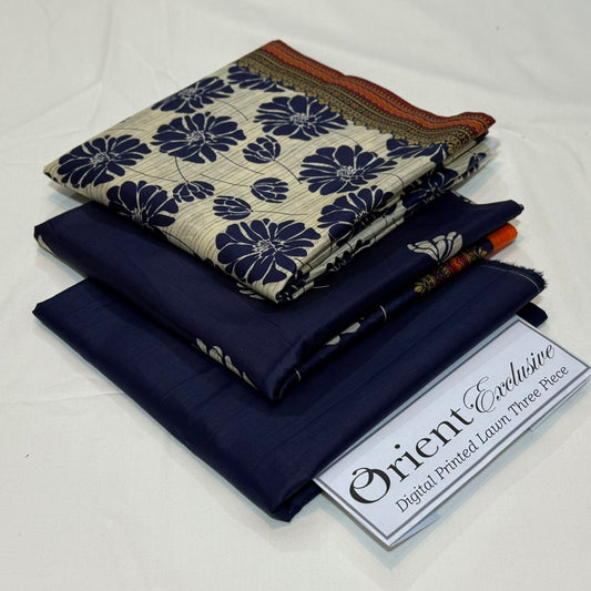 ORIENT  | 3 PIECE | UNSTITCHED PRINTED LAWN SUIT