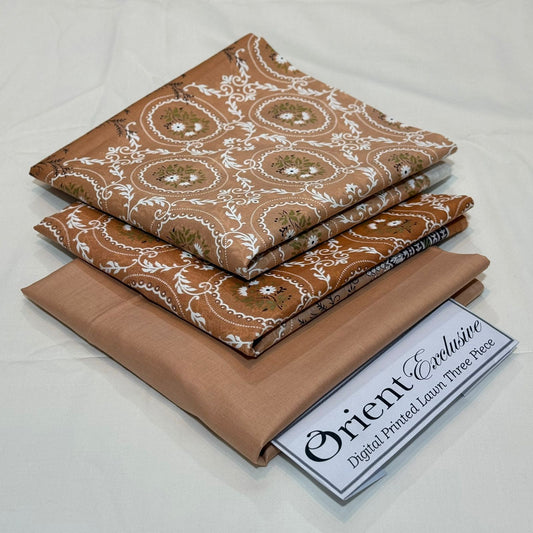 ORIENT  | 3 PIECE | UNSTITCHED PRINTED LAWN SUIT