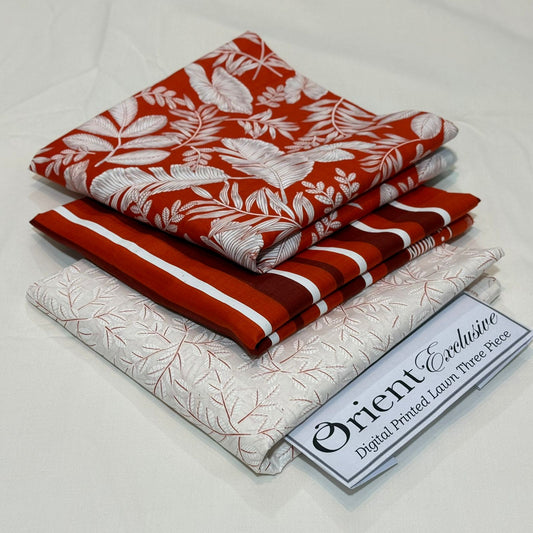 ORIENT  | 3 PIECE | UNSTITCHED PRINTED LAWN SUIT