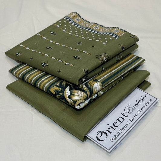 ORIENT  | 3 PIECE | UNSTITCHED PRINTED LAWN SUIT