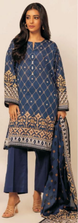 KHAADI | 3 PIECE | UNSTITCHED PRINTED LAWN SUIT